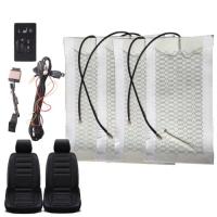 ราคา 12V 2 Seats 4 Pads Universal Carbon Fiber Heated Seat heating Heater 5 Level Switch Winter Warmer C (40528725099)