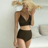 ราคา K Swimwear T1906 ชุดว่ายน้ำ ทูพีช เอวสูง บราสามเหลี่ยม สี 6 สี ดำ เหลือง แดงเลือดหมู น้ำตาลเข้ม ขาว แดงสด (5219387311)