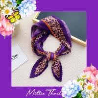 ราคา ผ้าพันคออัดพลีทสีม่วง By Millie Thailand (23488102453)