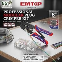 ราคา EMTOP คีมย้ำสายโทรศัพท์ / คีมย้ำสายแลน ( Modular Plug ) ขนาด 8 นิ้ว ( 4P / 6P / 8P ) รุ่น EMPCR46801 (45011406907)