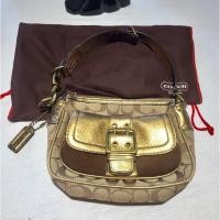 ราคา (มือสอง/แท้) กระเป๋า COACH LIMITED EDITION BRONZE LEATHER SHOULDER BAG No. K040-1495 (6953485755)