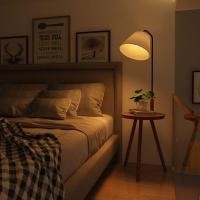 ราคา โคมไฟตั้งพื้นพร้อมโต๊ะไม้ โคมไฟIKEA ห้องนั่งเล่น โซฟา โต๊ะกาแฟ แบบเสียบปลั๊ก (27140046262)