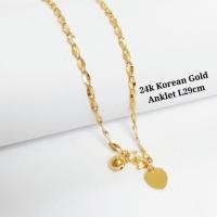 ราคา กําไลข้อเท้าทองเกาหลี 24k L29cm กําไลข้อเท้าทองเกาหลี (23843365286)