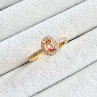 ราคา แหวนเงินแท้ 925 ฝังพลอยบุษราคัม(Orange Sapphire) ล้อมเพชร cz (27534769879)