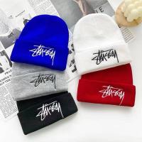 ราคา พร้อมส่งจากไทย หมวกไหมพรม ปัก stussy หมวก beanie หมวกกันหนาว (25988947335)