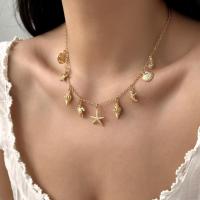 ราคา เทศกาลของขวัญ Nautical Sea Star Snail Shell Layered สร้อยคอผู้หญิง (41773301331)