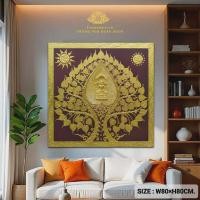 ราคา ภาพมงคล ภาพต้นโพธิ์ทองพระปางนาคปรก ขนาดW80xH80Cm สามารถสั่งทำพระปางอื่นๆได้ ภาพติดผนัง ภาพติดห้องพระ (53102885727)
