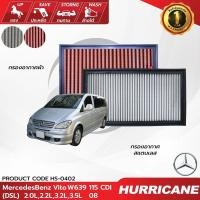 ราคา HURRICANE กรองอากาศรถยนต์ผ้าแดง & สแตนเลส MercedesBenz Vito W639 115 CDI HS-0402 (25633553181)