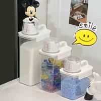 ราคา ขวดใส่น้ำยาซักผ้ารีฟิล น้ํายาปรับผ้านุ่ม กล่องเก็บผงซักฟอก ขวดใส่ผงซักฟอก พร้อมฝาปิด พร้อมถ้วยตวง กล่องเก็บน้ำยาต่าง (26155638435)