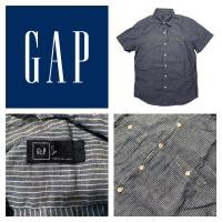 ราคา เสื้อเชิ้ตยีนส์ LU165 แขนสั้น GAP ชาย กระเป๋าหน้าอกซ้าย เกรด B ตัดป้าย ของแท้ (22371582820)