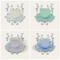 ราคา ชุดแก้วกาแฟเนื้อมุก 8 ออนซ์ พร้อมจานรองแก้ว ถ้วยกาแฟ แก้วมุก PEARL Opal Glass Coffee Tea Cup with Sauce ; รวม 1 ชุด ** (22654930627)