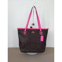 ราคา ZIP TOP TOTE IN SIGNATURE COATED CANVAS COACH F23867 (595908185)