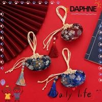 ราคา DAPHNE 1 ชิ้นกระเป๋าใส่เหรียญ, กระเป๋าพู่ถุงของขวัญสไตล์จีนกระเป๋าเก็บเครื่องประดับ, ดอกไม้ปักผ้าซอง Vintage Drawstring กระเป๋า (42580324407)