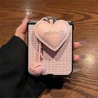 ราคา ▥ ury Pink Classic Weave Phone Case With Love Heart Pandent For Motorola Razr50 Razr 50 Ultr (56357552726)