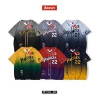 ราคา เสื้อกีฬาเบสบอล เสื้อแฟชั่น หมายเลข22 โอเวอร์ไซส์ มีกระดุมจริง (48955442201)