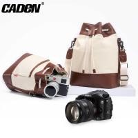 ราคา CADeN Carden Shoulder Drawstring Camera Bag Micro Single Canvas Bucket Bag SLR Casual Messenger Camera Bag (57211477407)