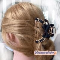 ราคา Golden hair clip ที่หนีบผม กิ๊บหนีบผมสีทอง พันโบดำโบแดง แข็งแรงงานดี (6486289148)