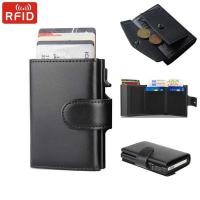 ราคา C RFID Blocking Microfiber Genuine Leather Men Wallets Fashion Trifold Card Holder Money Smart Slim (45752141137)