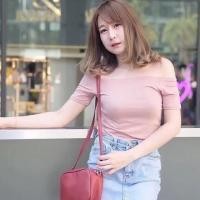 ราคา เสื้อปาดไหล่สีชมพูอ่อน (4829865541)