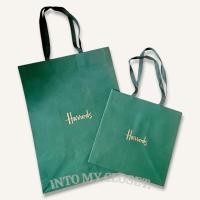 ราคา ถุงกระดาษ harrods มือสองของแท้ จากชอปอังกฤษ โลโก้ปั๊มนูนสีทอง (43677537417)