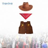 ราคา [แชมจินอา] ชุดเครื่องแต่งกายคาวบอยตะวันตกสําหรับเด็กสําหรับเด็กชายหญิงหมวกคาวบอยเสื้อกั๊กและ แบนด์นา สําหรับ (28394901972)