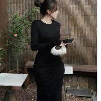 ราคา เดรสคอกลมดอกคามิเลีย เดรสมิดิ ร่างกาย-แก้ไข เนื้อผ้านิ่มนิ่ม (26917212841)