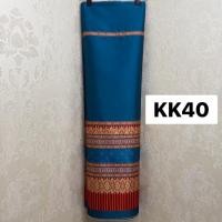 ราคา KK40 ผ้าไหมเเกมฝ้าย ทอลาย ไหมล้านนา สีฟ้าเข้ม ขนาด 2หลา (55756844134)