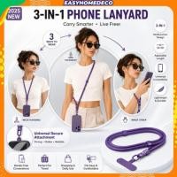 ราคา 3-in-1 โทรศัพท์ Lanyard ปรับ Crossbody สายคล้องคอเชือกข้อมือ Universal Anti-Lost โทรศัพท์ Charm สําหรับ iPhone Android (52161744912)