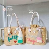 ราคา Callalily Meyu กระเป๋าสานติดชื่อ กระเป๋าสานแต่งพู่ (13452965543)