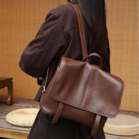 ราคา กระเป๋าเป้สะพายหลังหนังแท้ฟอกผักสไตล์วินเทจ สำหรับผู้หญิง แบบ.large.capacity (53457170519)