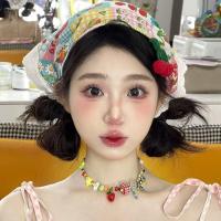 ราคา สไตล์พระน่ารัก Girly ผ้าพันคอสามเหลี่ยม Headscarf Dopamine ตกแต่งการ์ตูน y2k ภาพถ่ายบรรยากาศเครื่องประดับผม#mx*05 (46060964796)