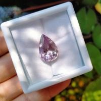 ราคา เม็ดใหญ่ พลอยอเมทิสต์ สีม่วงเงิน ทรงหยดน้ำ 16.2*11.3 mm. 8กะรัต เหมาะทำแหวนพลอยใหญ่ จี้พลอย วันเกิด พลอยแท้ จากธรรมชาติ (10960401032)