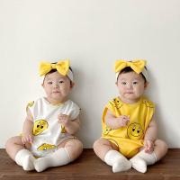ราคา Baby Infant Romper + Headband Set Summer Lovely Smile Face Printing Newborn One Piece 2021 Korean New Baby Jumpsuit (6891369864)