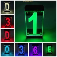 ราคา STWEEKAM ไฟที่อยู่สี RGB, IP55 รีโมทคอนโทรลกันน้ํา Solar Powered House Number Sign, Night Lamp Digit หรือตัวอักษร Illuminated RGB Solar House Number Light Garden (43681649989)