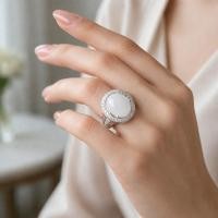 ราคา แหวนพลอยมูนสโตน ( Moonstone ) ตัวเรือนเงินแท้92.5% ชุบทองคำขาว พลอยแท้จากประเทศศรีลังกา ไซส์นิ้ว 61 หรือเบอร์ 9.5 US. (51157677369)