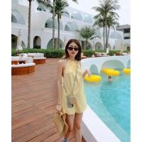ราคา Used like new!! ชุดเซท เสื้อ+กางเกง ผ้าลินิน สีเหลืองพาสเทลน่ารัก (3169489372)