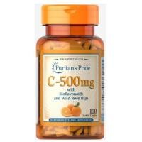 ราคา Vitamin C-500 mg with Bioflavonoids & Rose Hips [ 100เม็ด ] Puritan's Pride วิตามินซี เสริมภูมิต้านทาน (3732327977)