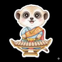 ราคา สติ๊กเกอร์ติดรถ โลโก้ติดมอเตอร์ไซค์ สติ๊กเกอร์ติดกระเป๋า Decal Car Sticker Meerkat With Thai Musical (25996830451)