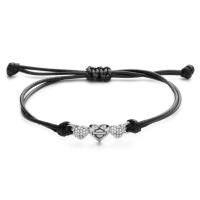 ราคา กำไลข้อมือ Harley-Davidson Women's Bar & Shield Triple Heart Thread Slider Bracelet, Black 34B00210 (42867585141)