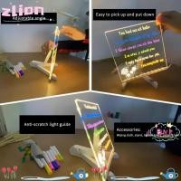 ราคา ZLION กระดานข้อความ LED, กระดานวาดภาพ LED อะคริลิค, สีพร้อมไฟ Interactive แห้งลบบอร์ดเด็ก (44810944613)