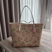 ราคา Used like new COACH CITY TOTE IN SIGNATURE CANVAS WITH HEART CHERRY PRINT มือสอง (20392230602)