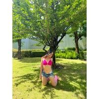 ราคา bikini บิกินี่ไหมพรมถัก รูปยิ้ม สีชมพู (16594434586)