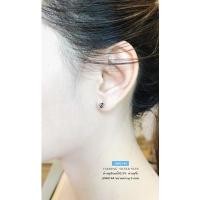 ราคา ต่างหูเงินแท้ 92.5% ต่างหูจิ๋ว ตะกร้อ-รมดำ (เรือนเงินแท้) (14849381444)