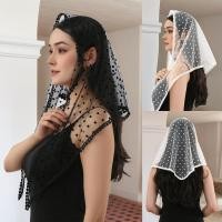 ราคา จุดพิมพ์หัวห่อลูกไม้สามเหลี่ยมบางผมผ้าพันคอผ้าคลุมหน้ามุสลิมที่สง่างามนุ่ม ฮิญาบ งานแต่งงานวินเทจ (44906751702)