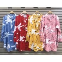 ราคา Alvaasece' เดรสเชิ้ต มินิเดรส เดรสสาวอวบ คอวี ผ้าวูลพีช เนื้อนิ่ม ใส่สบาย ลายกราฟฟิก อก 44 นิ้ว (5637054491)