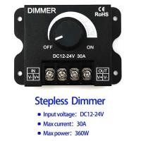 ราคา สวิตช์ หรี่ไฟ LED 12V 24V Adjustable LED Dimmer Switch 12-24V 8A Brightness Lamp Strip Hand ON OF Driver (7193601553)