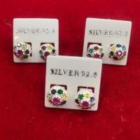 ราคา ต่างหูเงินแท้ แบบกลมนพเก้า (3337921415)