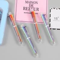 ราคา ปากกาลูกลื่น ปากกาหลายสี 6 สี สไตล์ แบบกด แท่งใส (25974123054)