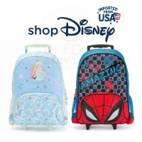 ราคา ของแท้ กระเป๋าเป้สะพายหลังพร้อมล้อลากสำหรับเด็ก Disney Frozen Anna and Elsa & Spider-Man Rolling Backpack (53959553165)