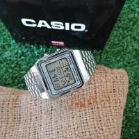 ราคา Casio Vintage World Time A500WA-7DF นาฬิกาข้อมือผู้ชาย นาฬิกาคาสิโอ้ (3738202483)